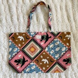 Sezane x Pangea Canvas Tote in Lovebirds